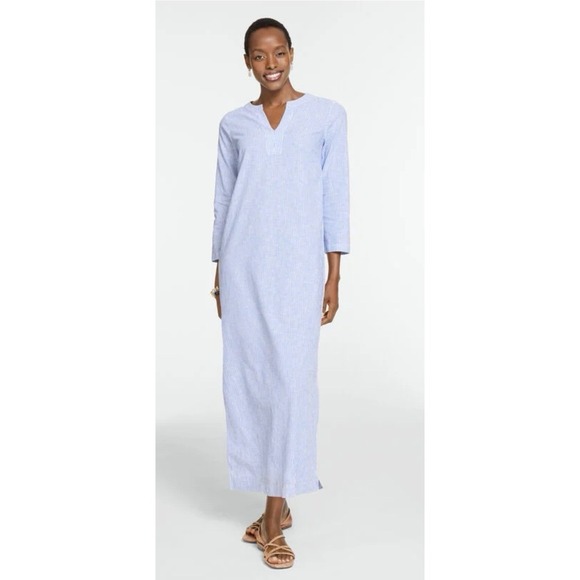 Talbots Dresses & Skirts - Talbots NWT Linen Blend Dress Oyster Striped  Kaftan Size 3X Retail $189